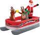 10 Led Lights Party Pontoon Boat Inflatable Santa Pontoon Christmas Decoration
