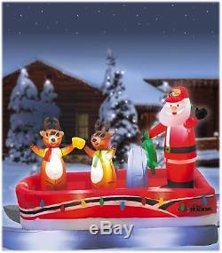 10 LED Lights Party Pontoon Boat Inflatable Santa Pontoon Christmas Decoration