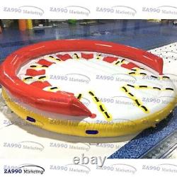 13ft Inflatable Towable Water Games Floating 8 Seats Disco Boat With Air Pump