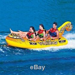 1 2 or 3 Person Inflatable Tow Tube Boat Towable Lake Water Raft Viking Float