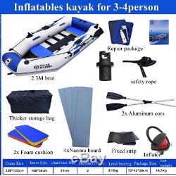 2.3m PVC Inflatable Boat Kayak 3-4 Person Rafting Fishing Dinghy Tender Pontoon