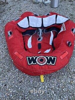 2 Person Inflatable Towable Tube for Boating, WOW SPORTS, HOT LIPS