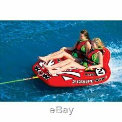 2 Person Pull Behind Boat Tube Inflatable Ski Lake River Boating Kids Tubing
