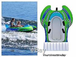 2 Person Sit In Towable Boat Cockpit Tube Inflatable Float Water Raft Tubing Ski