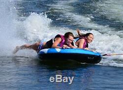 2 Person Towable Inflatable Tube Ski Fun Float Water Sport Boat Raft Tubing Blue