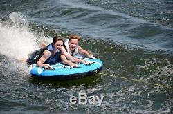 2 Person Towable Inflatable Tube Ski Fun Float Water Sport Boat Raft Tubing Blue