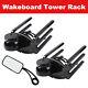 2x Aluminum Wakeboard Tower Rack Boat Surfboard Holder Rack + 1x Rearview Mirror