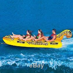 3 Person Inflatable Tow Tube Boat Towable Lake Water Raft Viking Ship