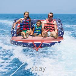 3 Rider Towable Tube for Boating with Front & Back Tow Points for Multi Positions