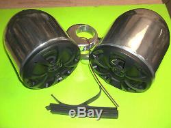 6.5 Wakeboard Tower Boat Speaker Pods Marine Stereo Cans Polished WITH SPEAKERS