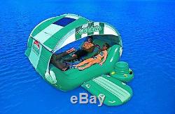 6 Person Inflated Cabana Islander Floating River Lake Beach Raft Water Lounge