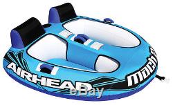 AIRHEAD AHM2-2 Mach 2 Inflatable Double Rider Cockpit Towable Lake Water Tube