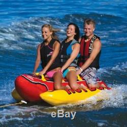 AIRHEAD HD-3 3 Person Hot Dog Towable Inner Tube Inflatable Water Skiing Lake