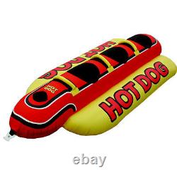 AIRHEAD Hot Dog 3-Person Watersports Towable Water Raft Tube Boat Inflatable Red