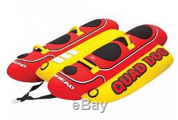 AIRHEAD Hot Dog 4-Rider Towable Inflatable Boat Lake Tube, Up To 4 People HD-4