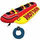 Airhead Hot Dog Inflatable 3 Person Boat Lake Tube With Towing Rope 60 Feet Long
