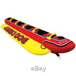 AIRHEAD Jumbo Hot Dog 5 Person Rider Inflatable Towable Lake Boat Tube(Open Box)