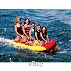 AIRHEAD Jumbo Hot Dog 5 Person Rider Inflatable Towable Lake Boat Tube(Open Box)