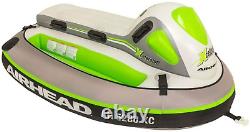 AIRHEAD XCELERATOR, 2 Rider Towable Tube, White/Green/Gray