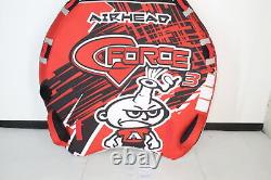 AirHead AHGF-3 Red G-Force 3 1 to 3 Rider Inflatable Towable Tube for Boating