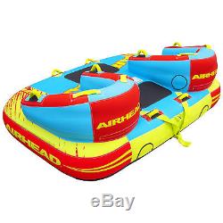 Airhead 1 to 3 Rider Challenger Inflatable Towable Boating Water Sports Tube