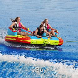 Airhead 1 to 3 Rider Challenger Inflatable Towable Boating Water Sports Tube