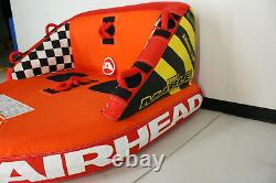 Airhead 53-2213 Orange Red Big Mable 1-2 Rider Inflatable Dual Tow Points Tube