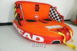 Airhead 53-2213 Orange Red Big Mable 1-2 Rider Inflatable Dual Tow Points Tube