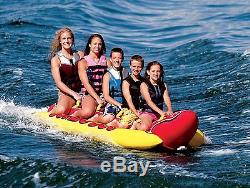 Airhead 5-Person Inflatable Hot Dog Towable Banana Boat Water Sport Ski Tube