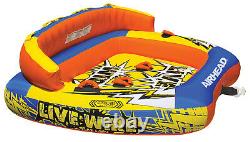 Airhead AHLW-3 Live Wire 3 Inflatable 1-3 Rider Boat Towable Lake Water Tube