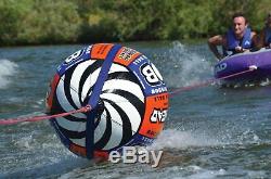 Airhead AHM2-2 Mach 2 Inflatable 2 Rider Towable Tube with Buoy Tow Rope & Pump