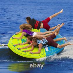Airhead Comfort Shell Inflatable 4 Rider Towable Lake Tube Water Raft, Green