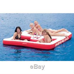 Airhead Cool Island Inflatable Lounge Water Tube Raft 6 Person Boat Pool AHCI-1