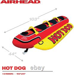 Airhead Hot Dog 3, 1-3 Rider Towable Tube for Boating