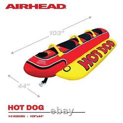 Airhead Hot Dog 3 1-3 Rider Towable Tube for Boating