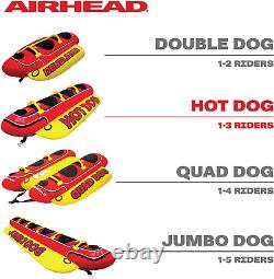 Airhead Hot Dog 3, 1-3 Rider Towable Tube for Boating