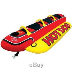 Airhead Hot Dog Towable Inflatable Water Ski Deck Tube Banana Ride 3 Rider