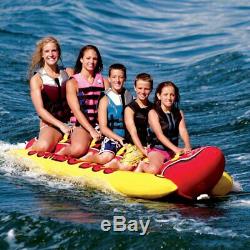 Airhead Jumbo Dog Towable Inflatable Banana Ride 5 Ride Ski Tube