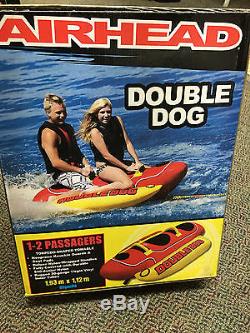 Airhead Kwik Double Dog Inflatable Water Tube 2 Rider Boat Tow Towable HD2 HD-2