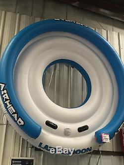 Airhead Lazy Lagoon Inflatable Island Water Tube Raft 6 Person Boat Pool AHLL-1