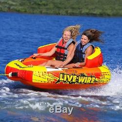 Airhead Live Wire 2 Rider Inflatable Water Tube Float Boat Tow Towable AHLW-2