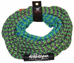 Airhead Mach 2 Inflatable 2 Rider Water Towable Tube with 50-60' Tow Rope & Pump
