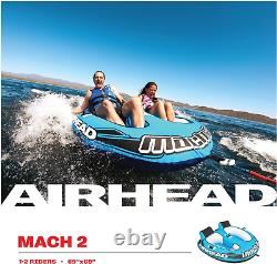 Airhead Mach 2 Rider Towable Tube for Boating And Watersports Blue 69 x 69