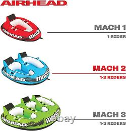 Airhead Mach 2 Rider Towable Tube for Boating And Watersports Blue 69 x 69