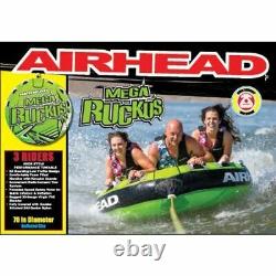 Airhead Mega Ruckus 3-Person Rider Inflatable Towable Boat 70 Deck Tube Water S