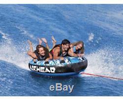 Airhead Mega Rukus 3-Person Inflatable Water Float Towable Boat Tube Watersports
