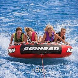 Airhead Mega Slice Flat Inflatable Water Tube 4 Rider Boat Tow Towable AHSSL-42
