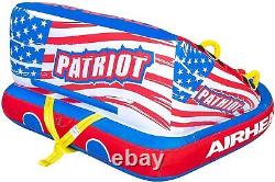 Airhead Patriot 2 Person Towable Kwik Connect Chariot Style Reversible Tube