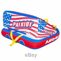 Airhead Patriot 2 Person Towable Kwik Connect Chariot Style Reversible Tube