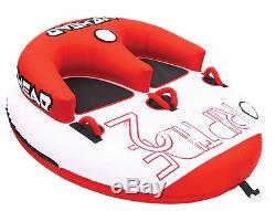 Airhead Riptide 2 Double Rider Inflatable Boat Towable Tube with 60-Foot Tow Rope